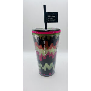 STARBUCKS 2023 Halloween Tumbler 16 Oz Drip Glow In The Dark Stickers 16 oz NWT